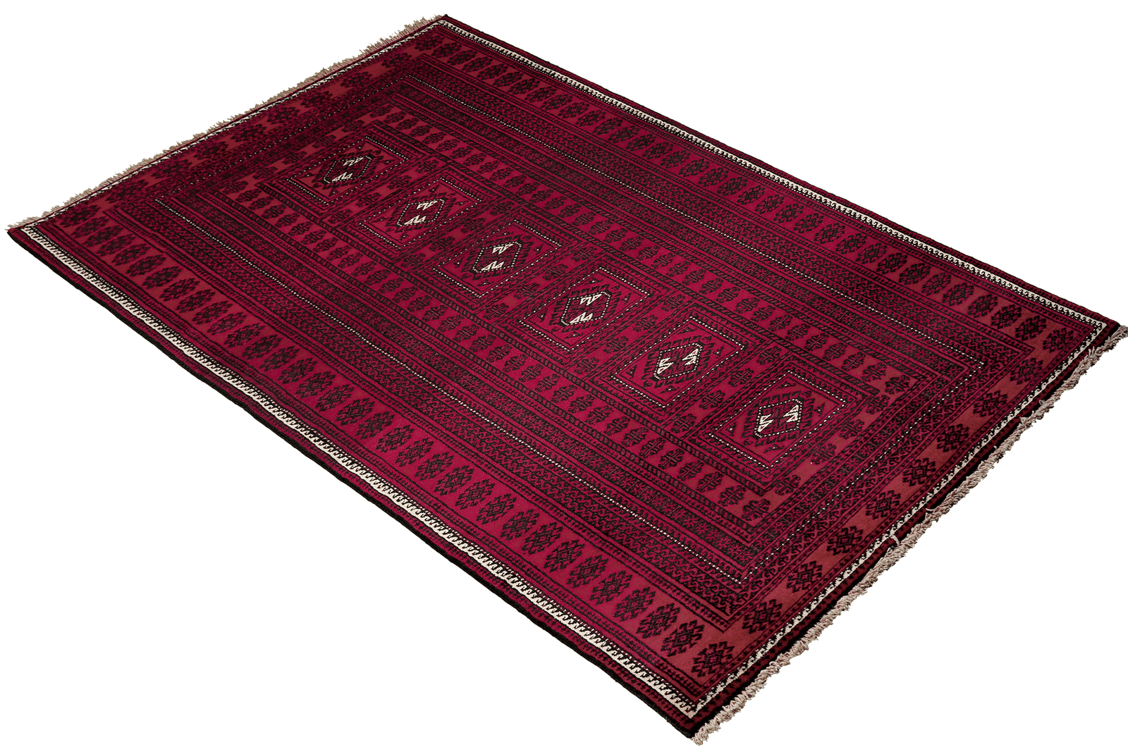 Belutch — Hand-knotted, 105x201 cm, Red, 100% Virgin Wool | View 4