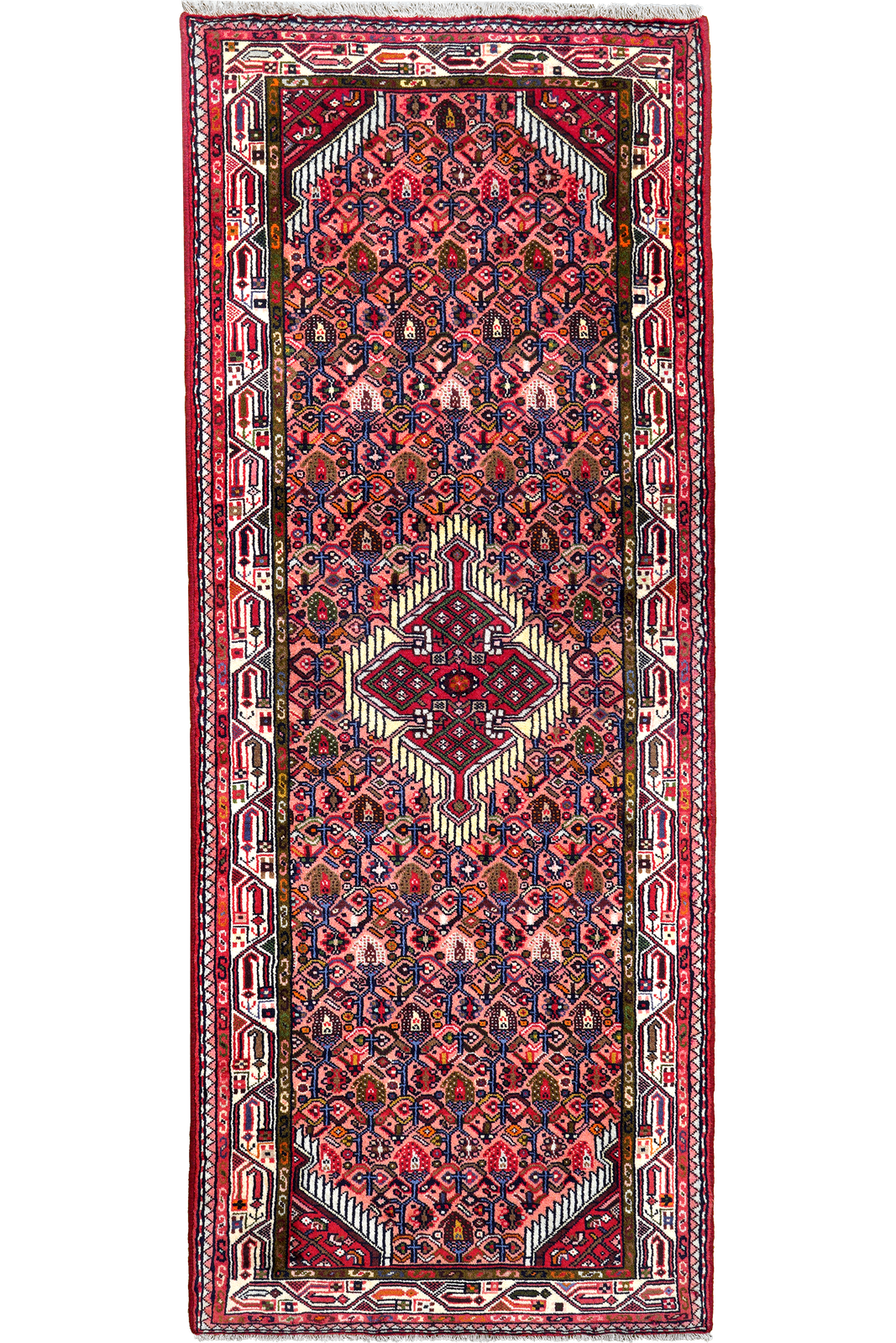 Assadabad — Hand-knotted, 80x203 cm, Red, 100% Virgin Wool | Main view