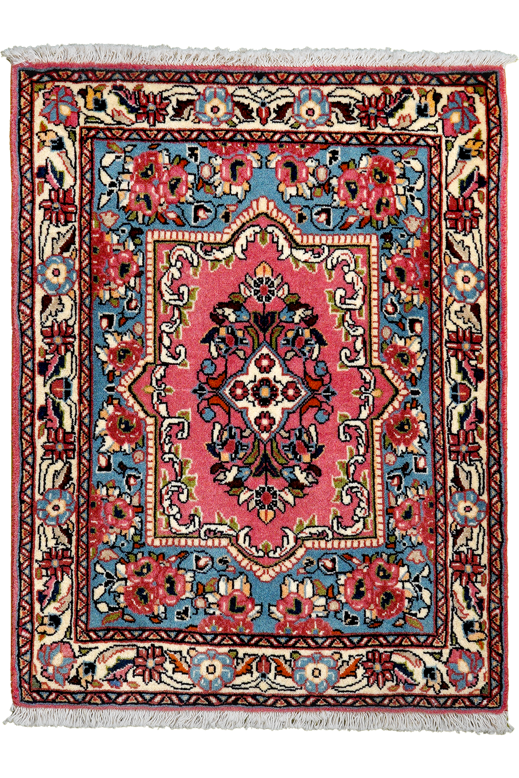 Sarough — Hand-knotted, 62x84 cm, Blue, 100% Virgin Wool | Main view
