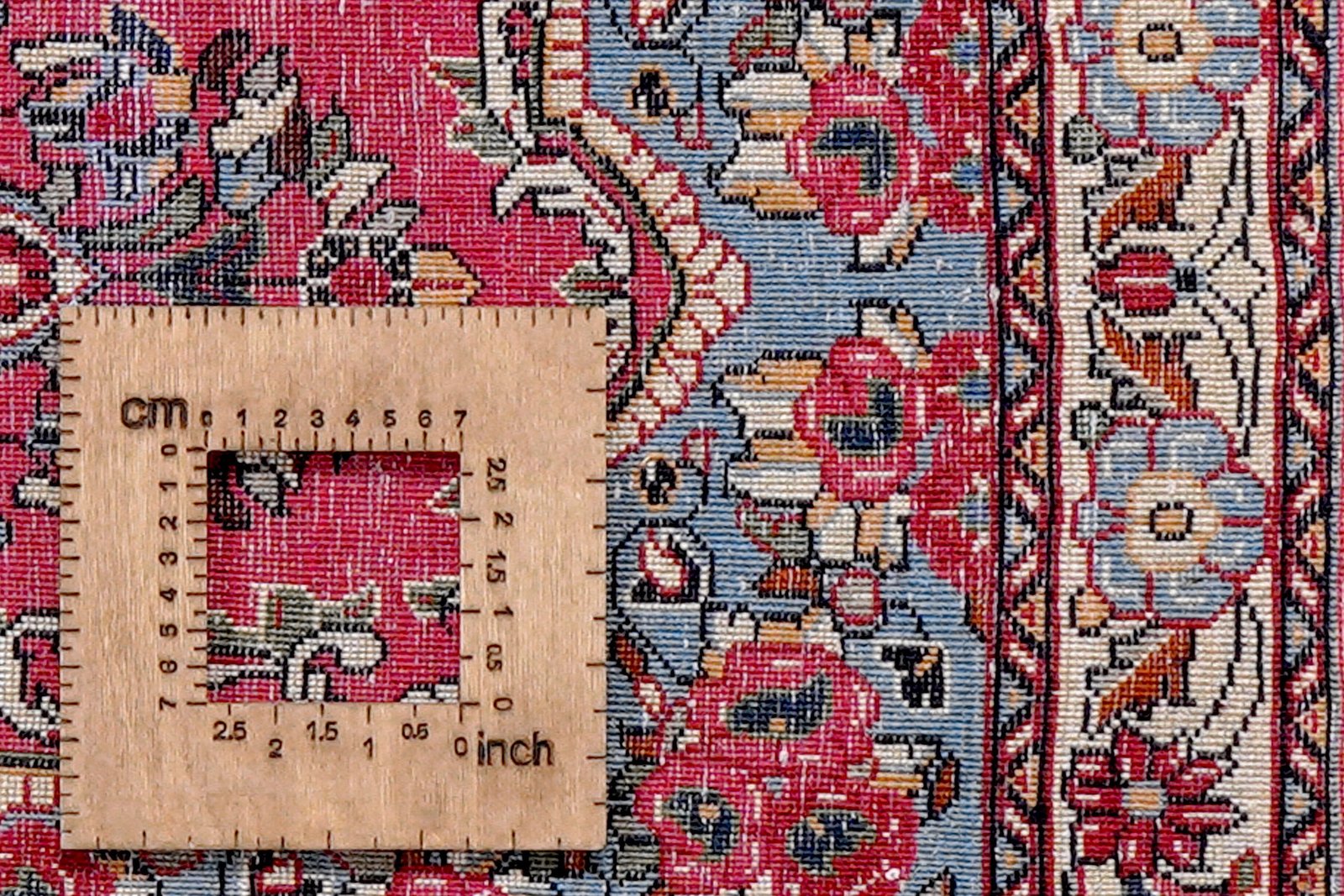 Sarough — Hand-knotted, 62x84 cm, Blue, 100% Virgin Wool | View 8