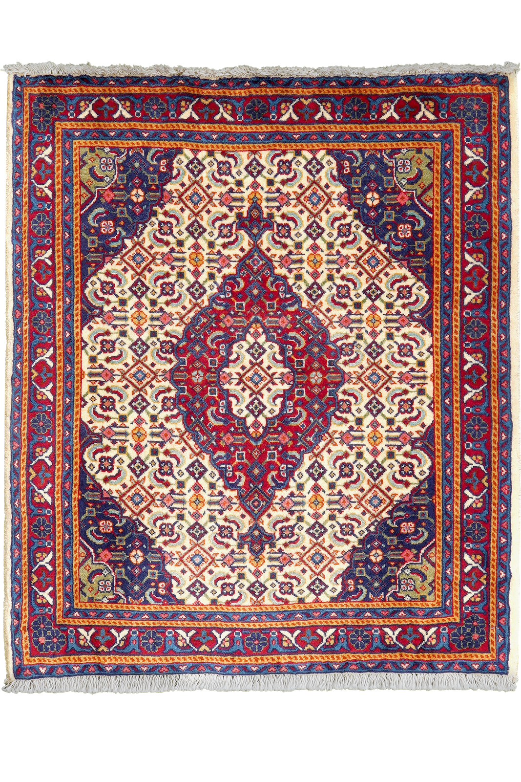 Sarough — Hand-knotted, 64x76 cm, Beige, 100% Virgin Wool | Main view