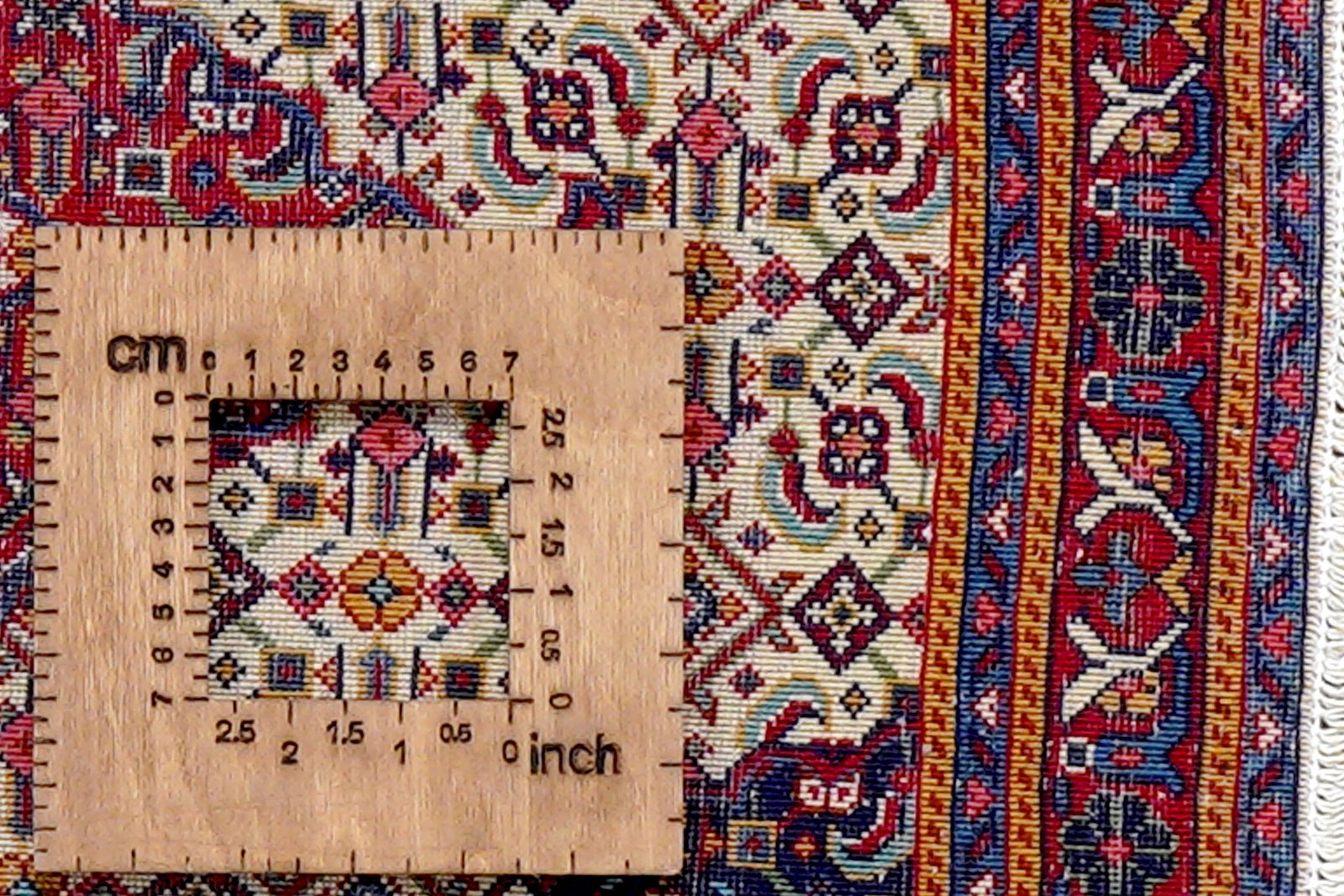 Sarough — Hand-knotted, 64x76 cm, Beige, 100% Virgin Wool | View 8