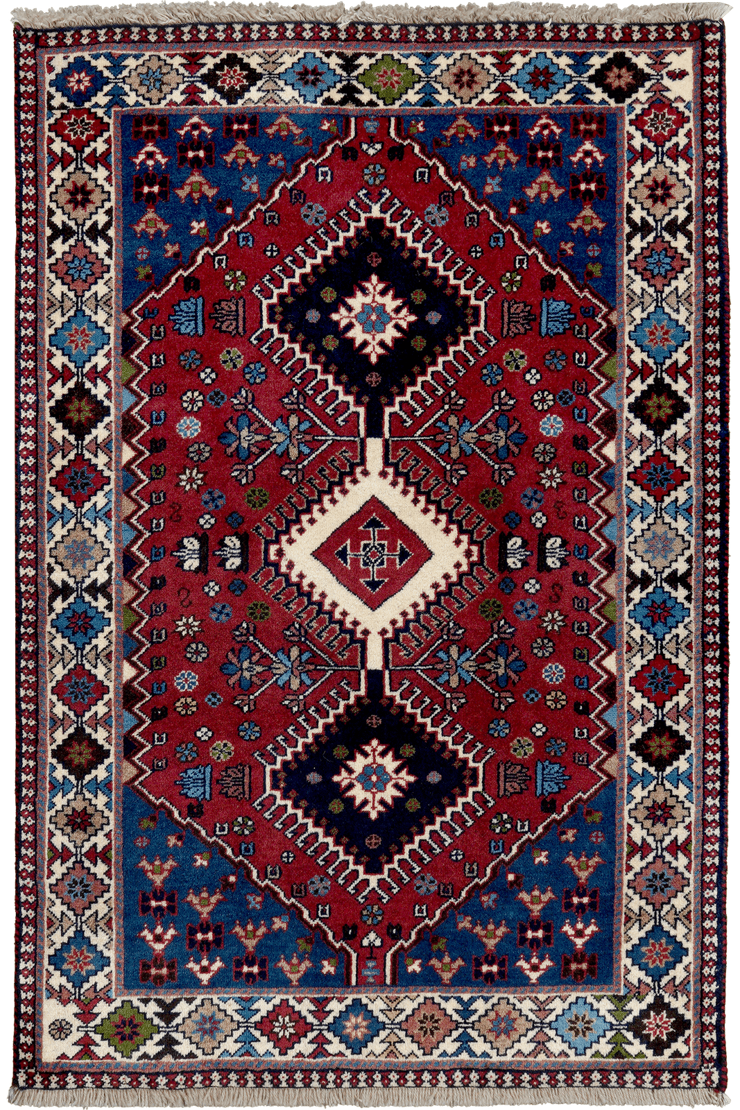 Yalameh — Hand-knotted, 83x127 cm, Red, 100% Virgin Wool | Main view