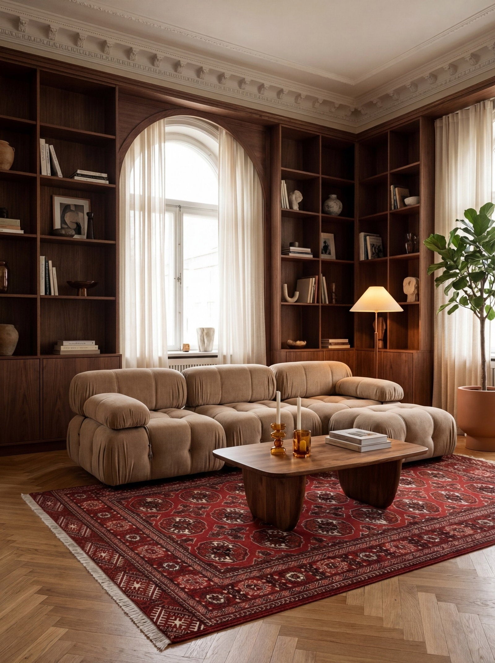 Turkman — Handgefertigt, 201x134 cm, Rot, 100% Virgin Wool | Back view