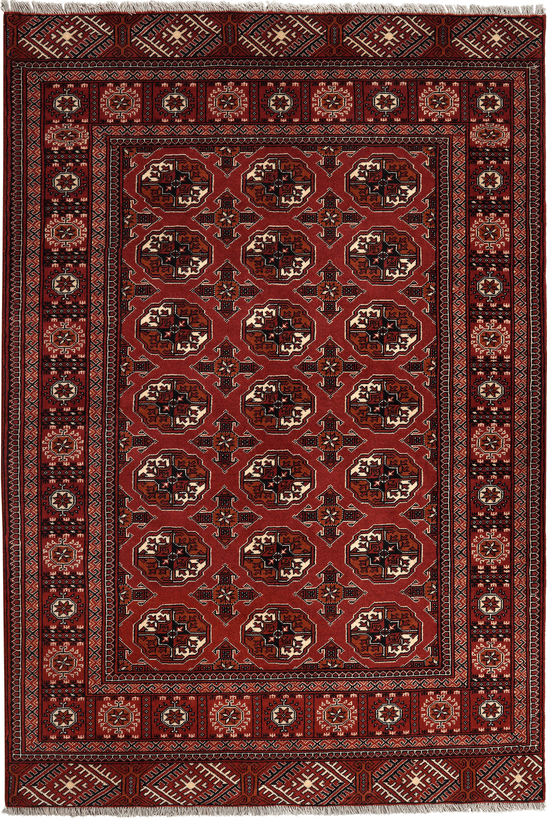 Turkman — Hand-knotted, 134x201 cm, Red, 100% Virgin Wool | Main view