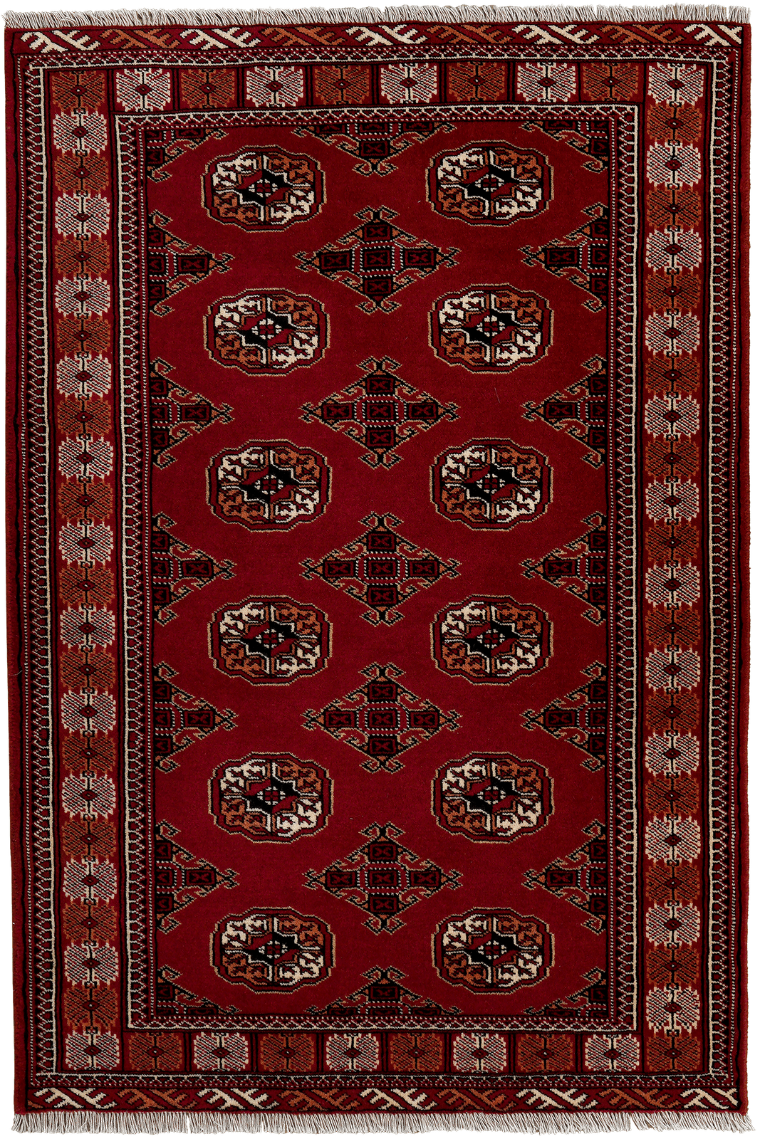 Turkman — Hand-knotted, 99x147 cm, Red, 100% Virgin Wool | Main view