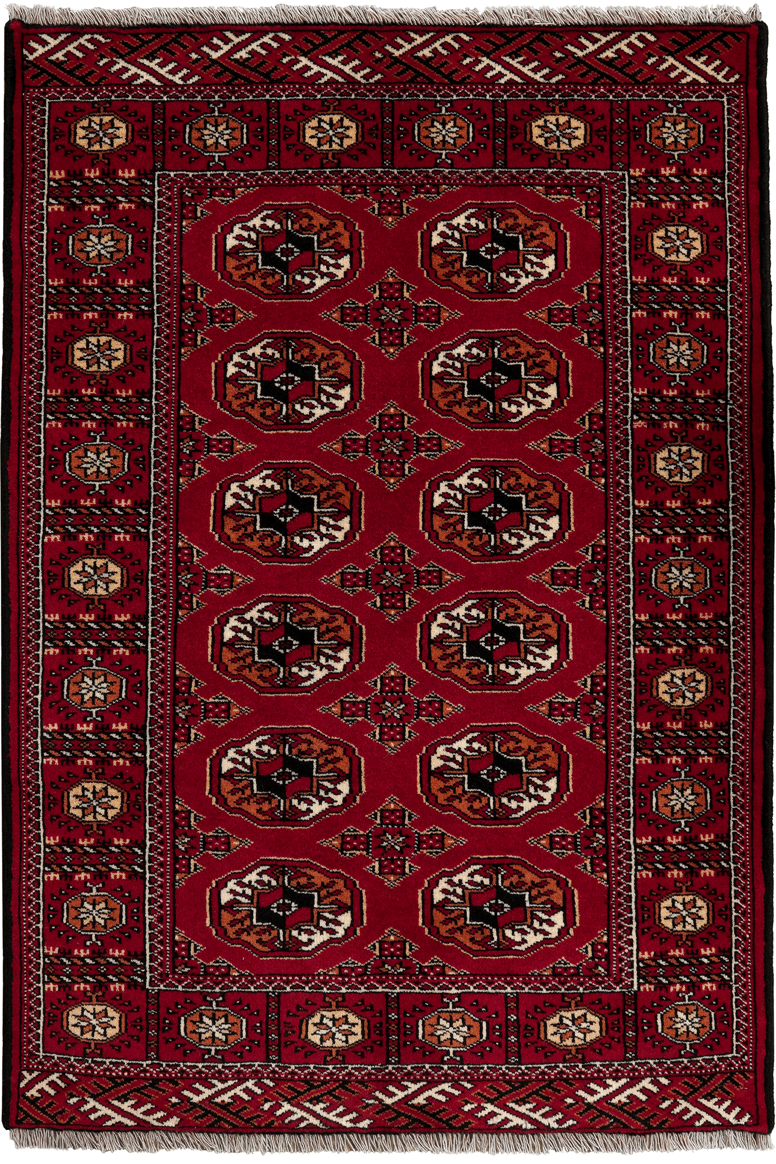Turkman — Hand-knotted, 99x145 cm, Red, 100% Virgin Wool | Main view
