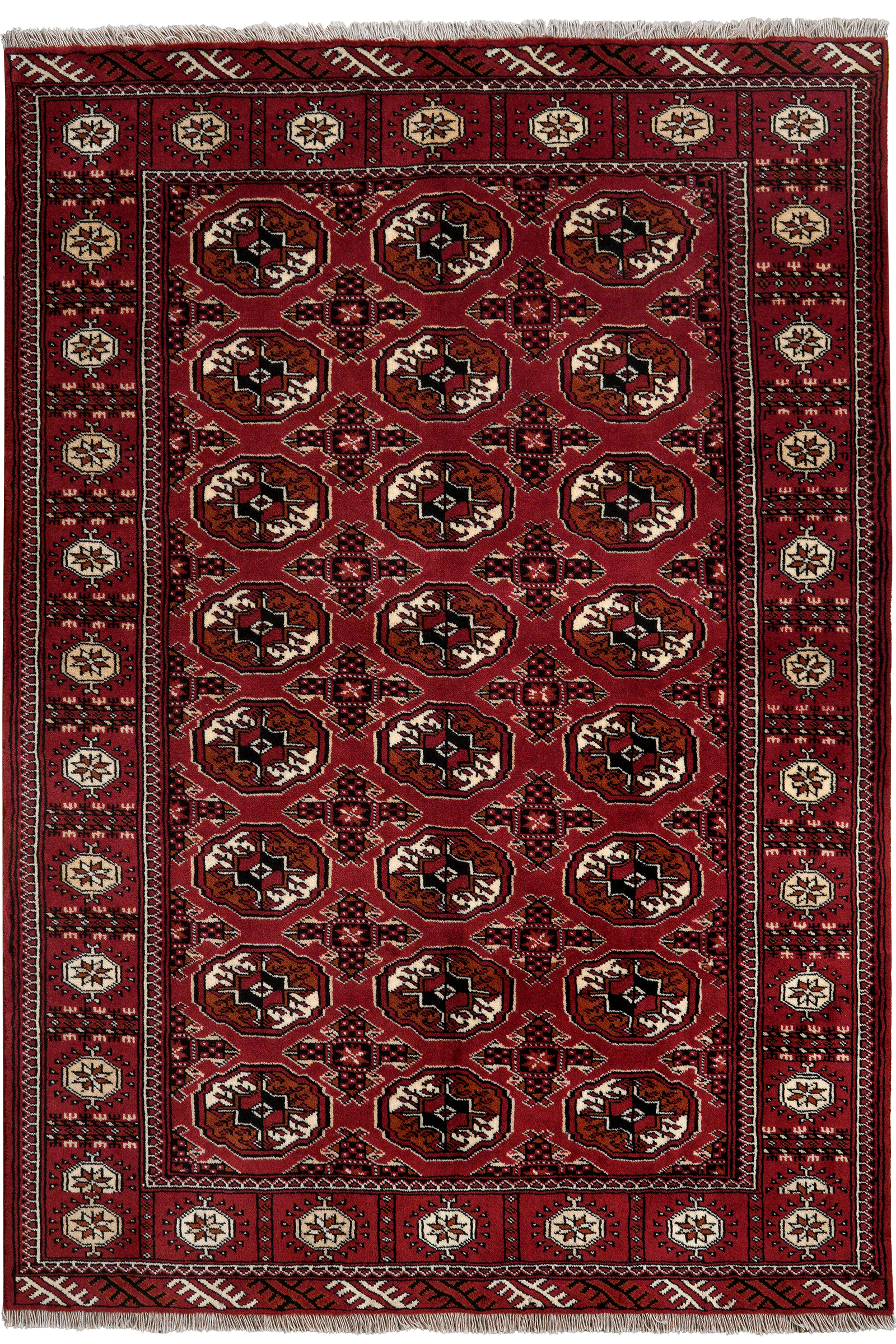 Turkman — Handgefertigt, 194x135 cm, Rot, 100% Virgin Wool | Main view