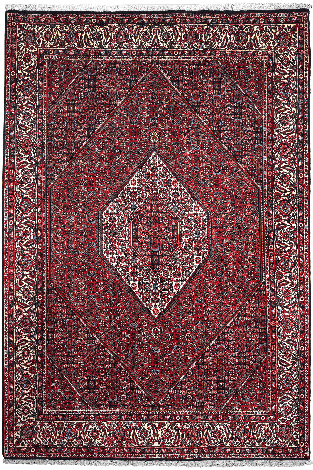 Bidjar Zandjan — Hand-knotted, 167x252 cm, Red, 100% Virgin Wool | Main view