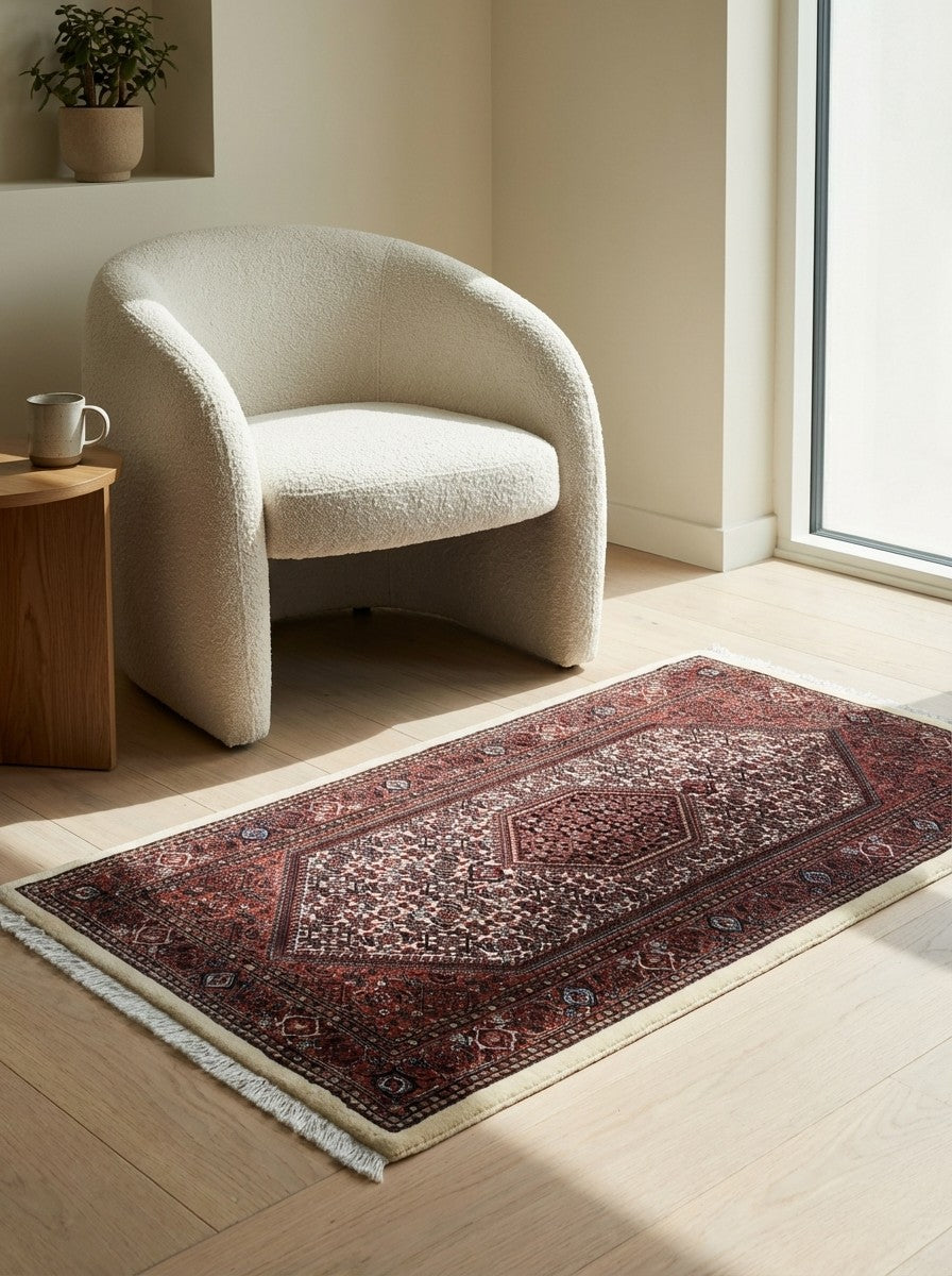 Bidjar Bookan — Hand-knotted, 72x146 cm, Brown, 95% Schurwolle, 5% Seide | Detail view
