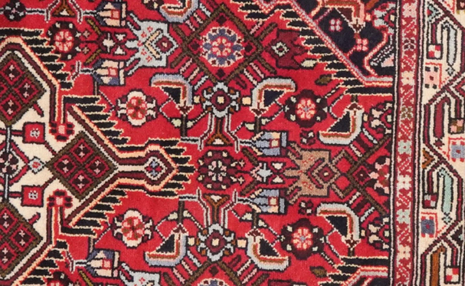 Assadabad — Hand-knotted, 81x127 cm, Red, 100% Virgin Wool | View 4
