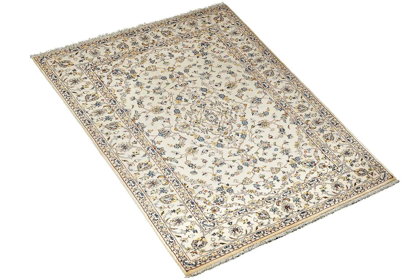 Kashan — Hand-knotted, 141x210 cm, Beige, 100% Virgin Wool | View 4
