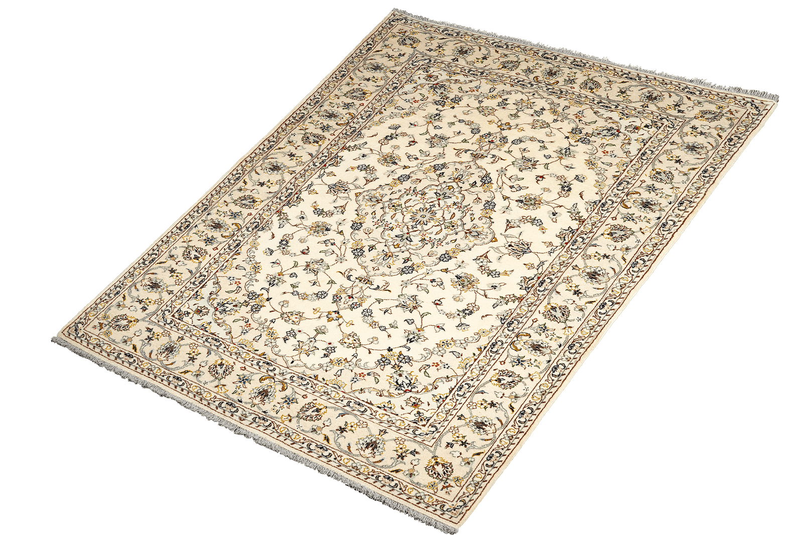Kashan — Hand-knotted, 141x210 cm, Beige, 100% Virgin Wool | View 5