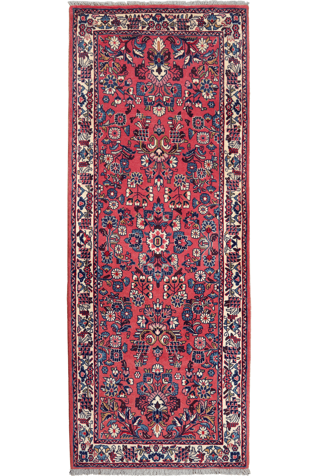 Sarough — Hand-knotted, 81x212 cm, Red, 100% Virgin Wool | Main view