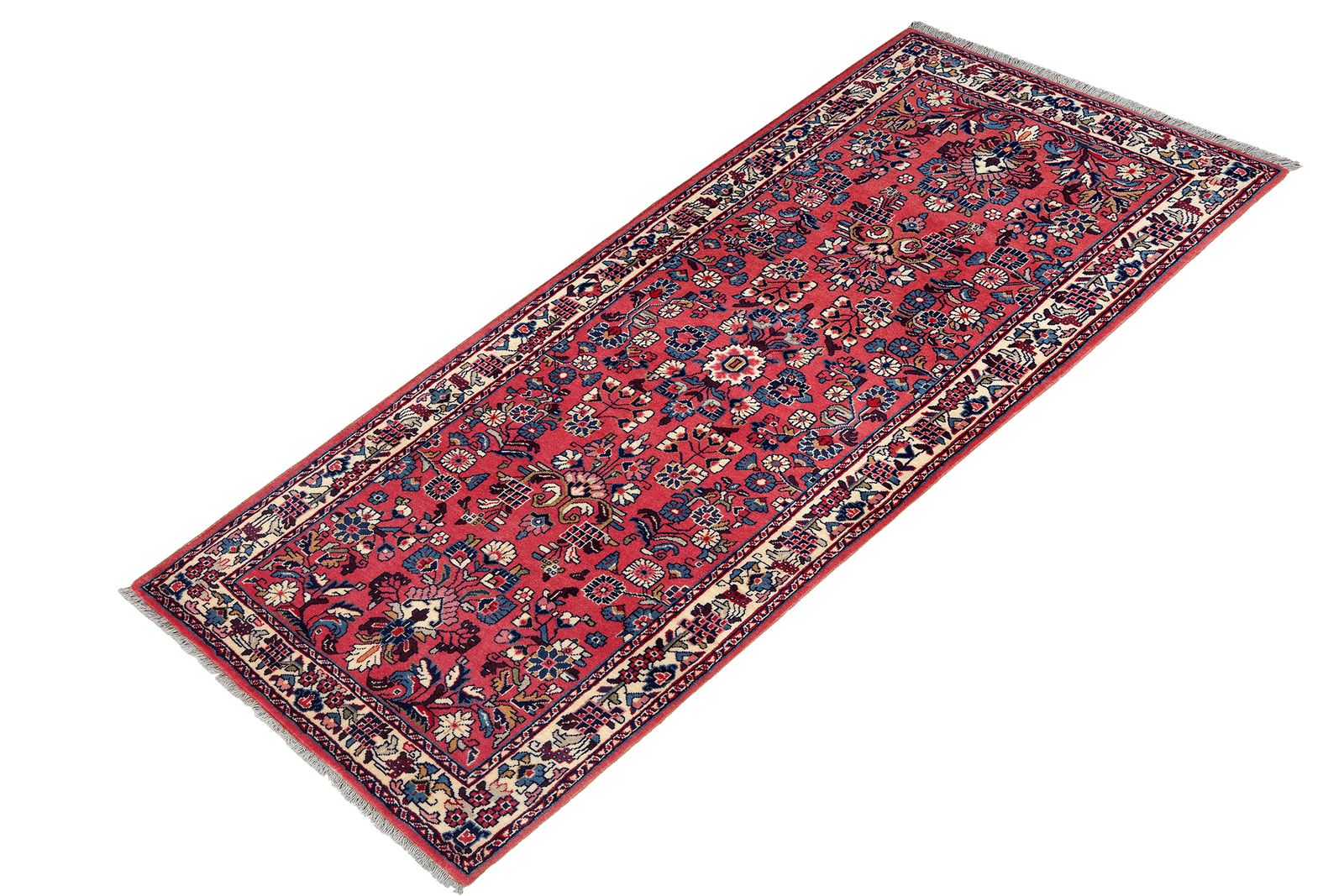 Sarough — Hand-knotted, 81x212 cm, Red, 100% Virgin Wool | View 5
