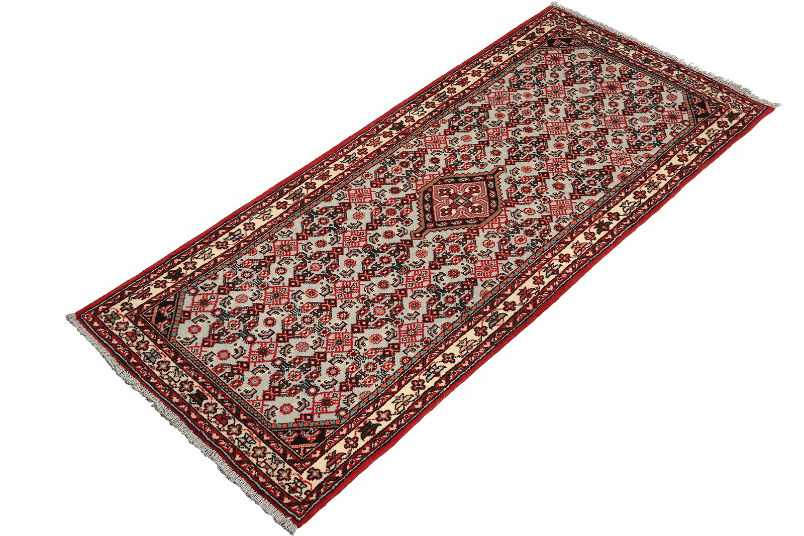 Assadabad — Hand-knotted, 81x201 cm, Blue, 100% Virgin Wool | View 5