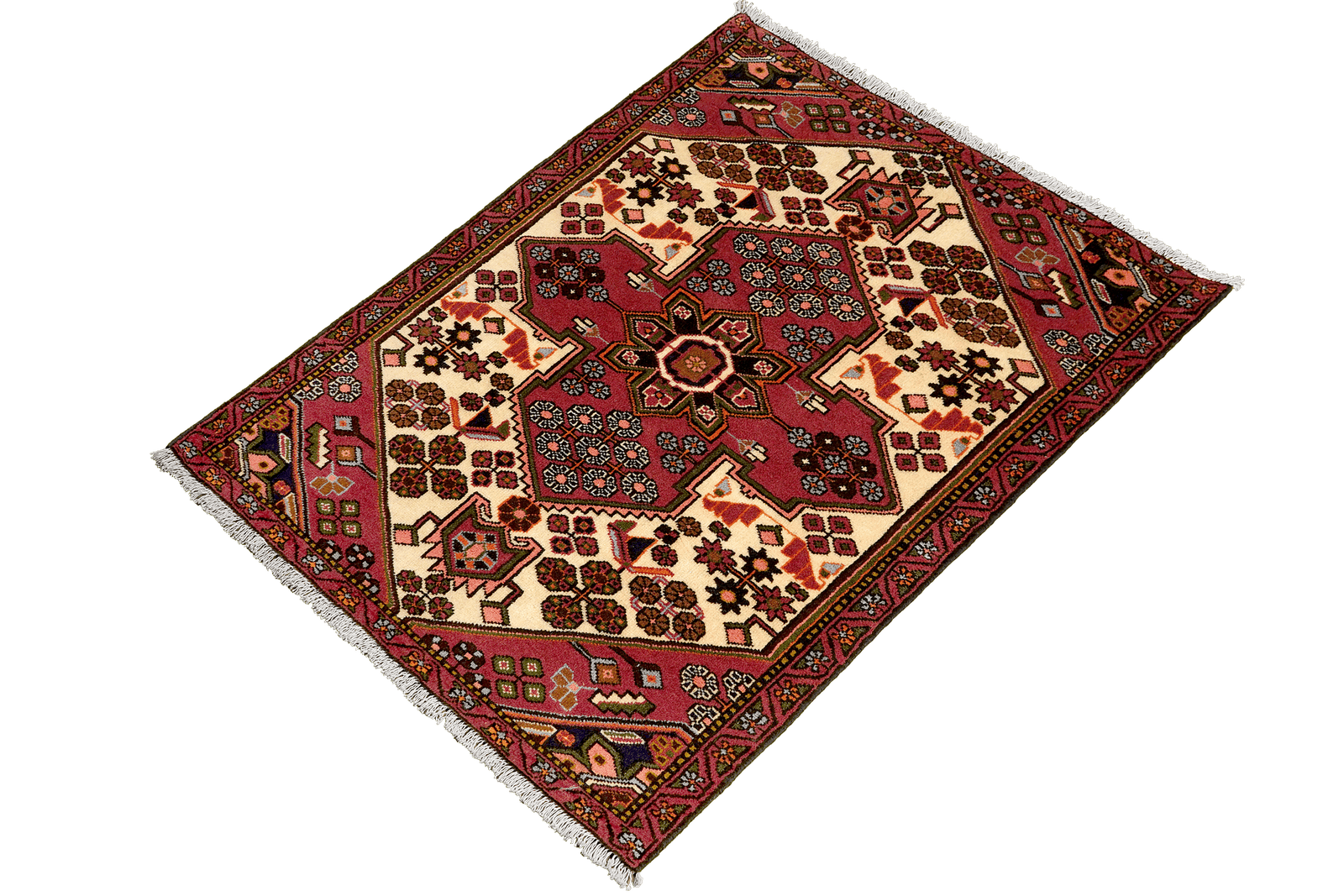 Saveh — Hand-knotted, 104x141 cm, Beige, 100% Virgin Wool | View 5