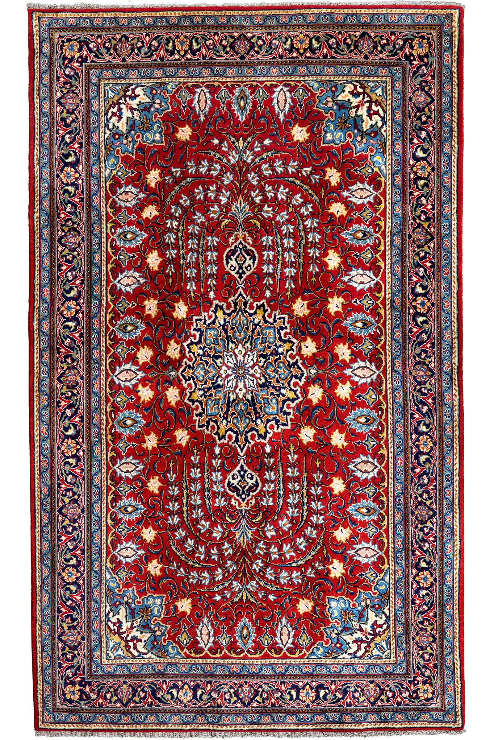 Sarough — Handgefertigt, 220x132 cm, Blau, 100% Virgin Wool | Main view