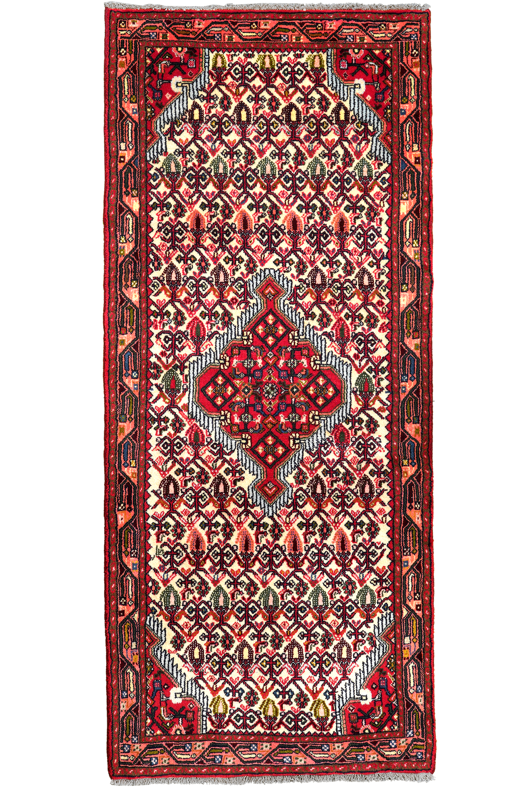 Assadabad — Hand-knotted, 81x190 cm, Beige, 100% Virgin Wool | Main view