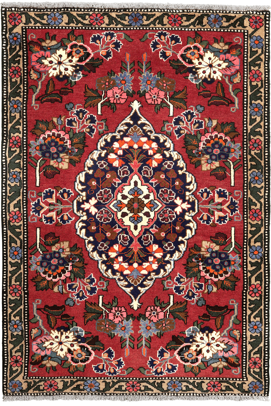 Saveh — Hand-knotted, 109x158 cm, Red, 100% Virgin Wool | Main view