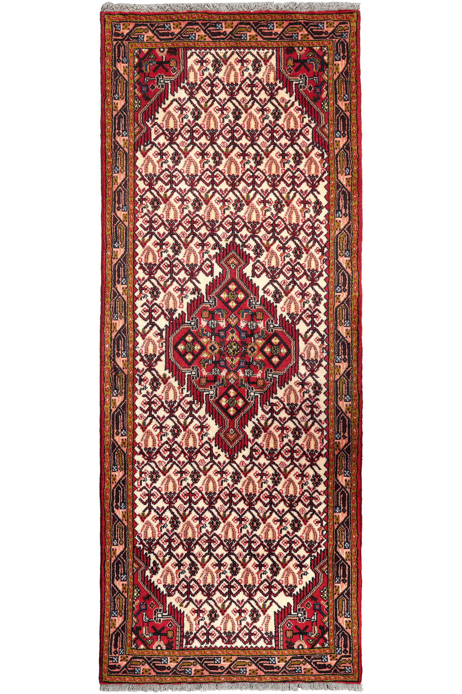 Assadabad — Hand-knotted, 75x195 cm, Beige, 100% Virgin Wool | Main view