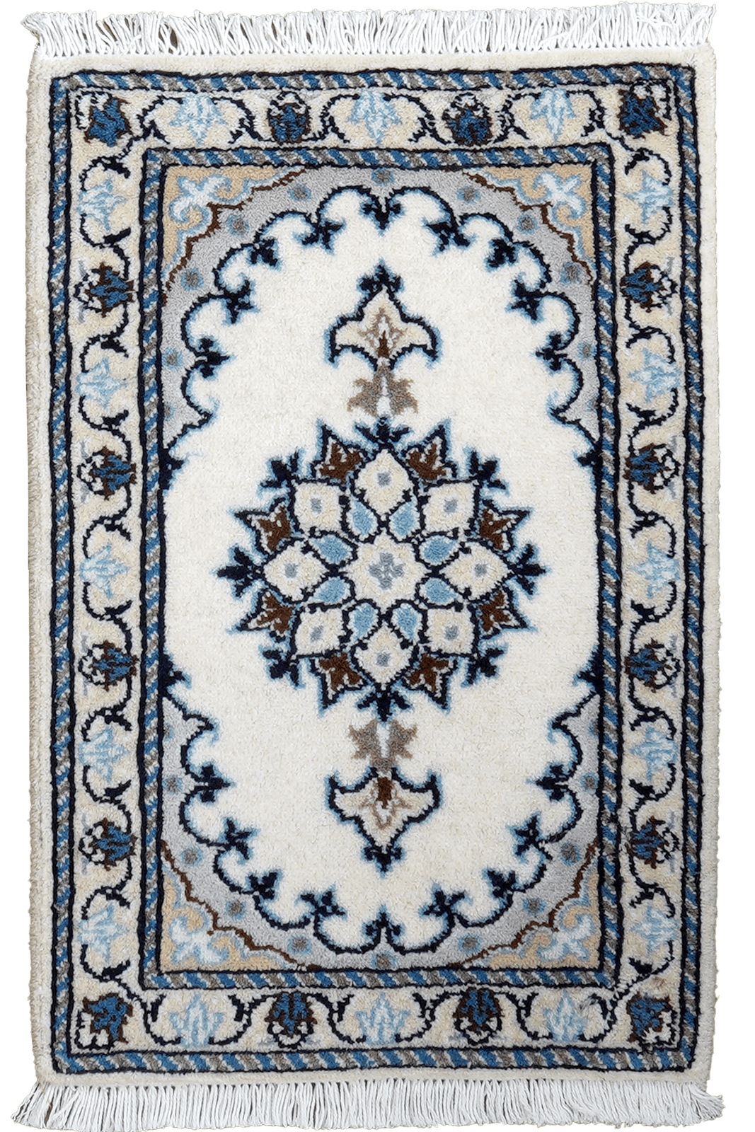 Nain 12La — Hand-knotted, 40x59 cm, Beige, 100% Virgin Wool | Main view