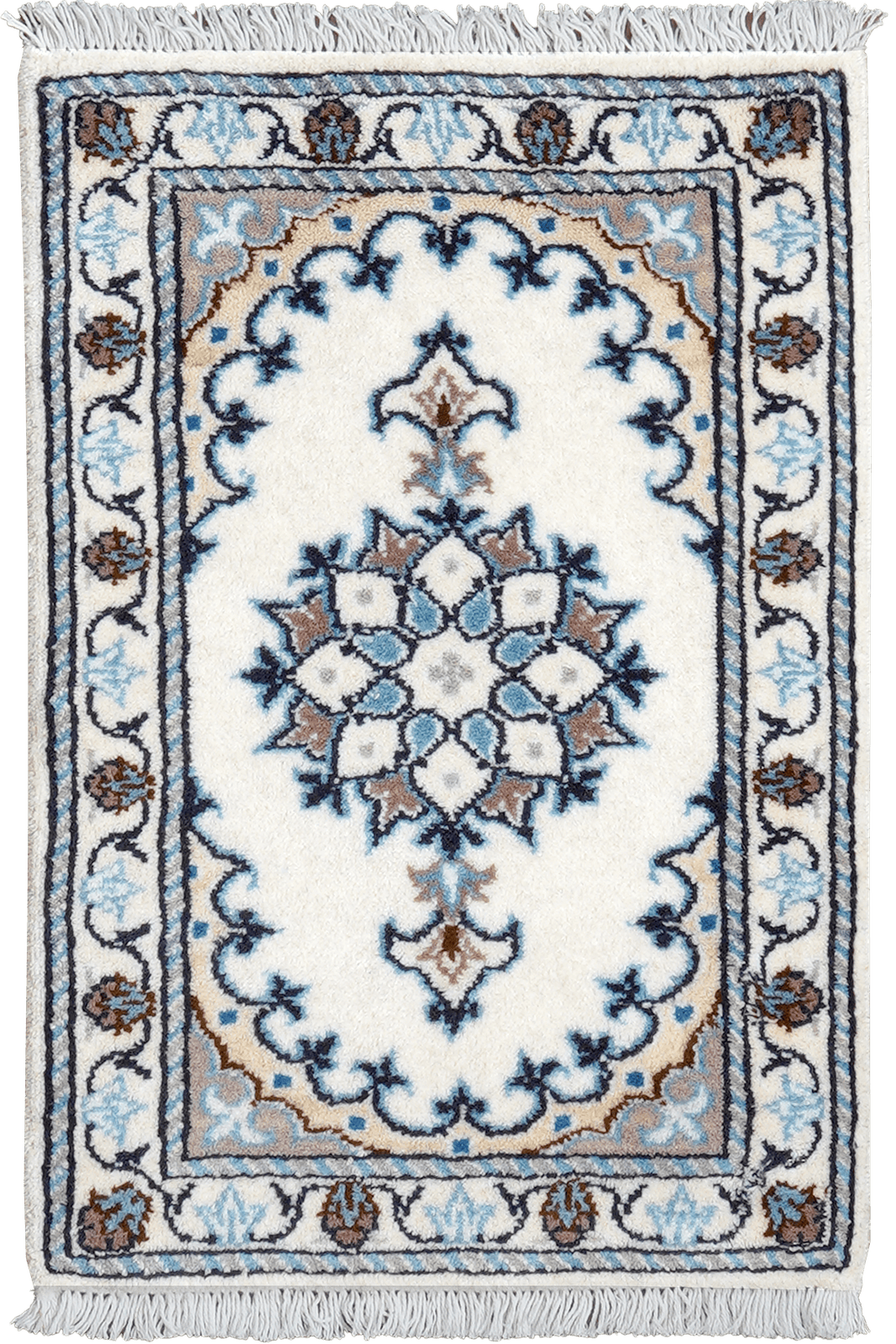 Nain 12La — Hand-knotted, 40x60 cm, Beige, 100% Virgin Wool | Main view