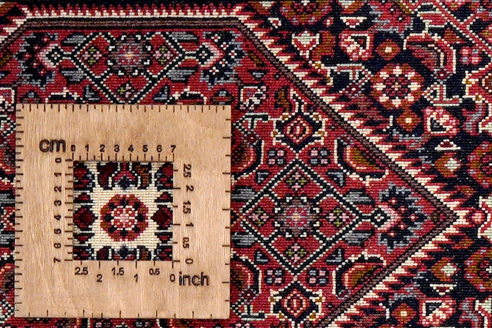 Bidjar Zandjan — Hand-knotted, 45x65 cm, Blue, 100% Virgin Wool | View 8