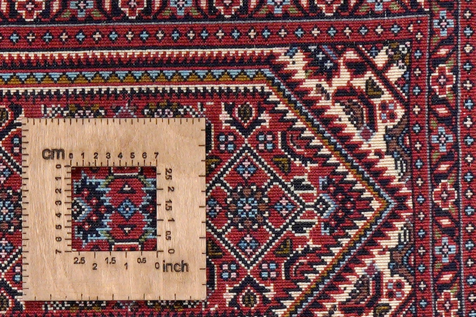 Bidjar Zandjan — Hand-knotted, 43x60 cm, Blue, 100% Virgin Wool | View 8