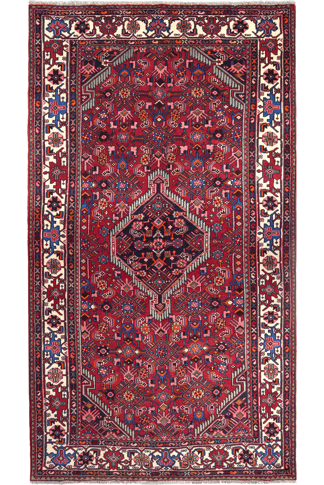 Assadabad — Hand-knotted, 136x245 cm, Red, 100% Virgin Wool | Main view