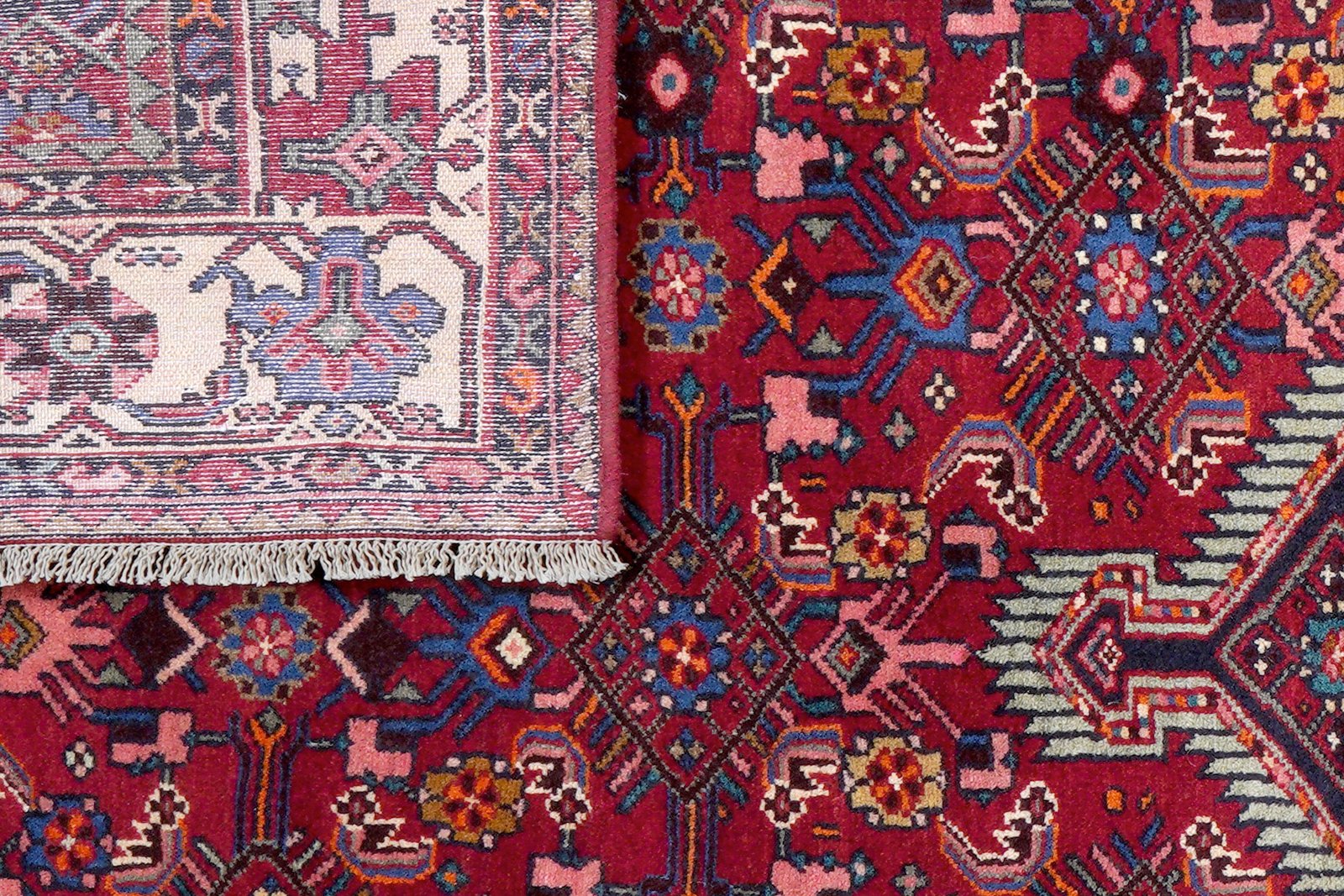 Assadabad — Hand-knotted, 136x245 cm, Red, 100% Virgin Wool | View 7
