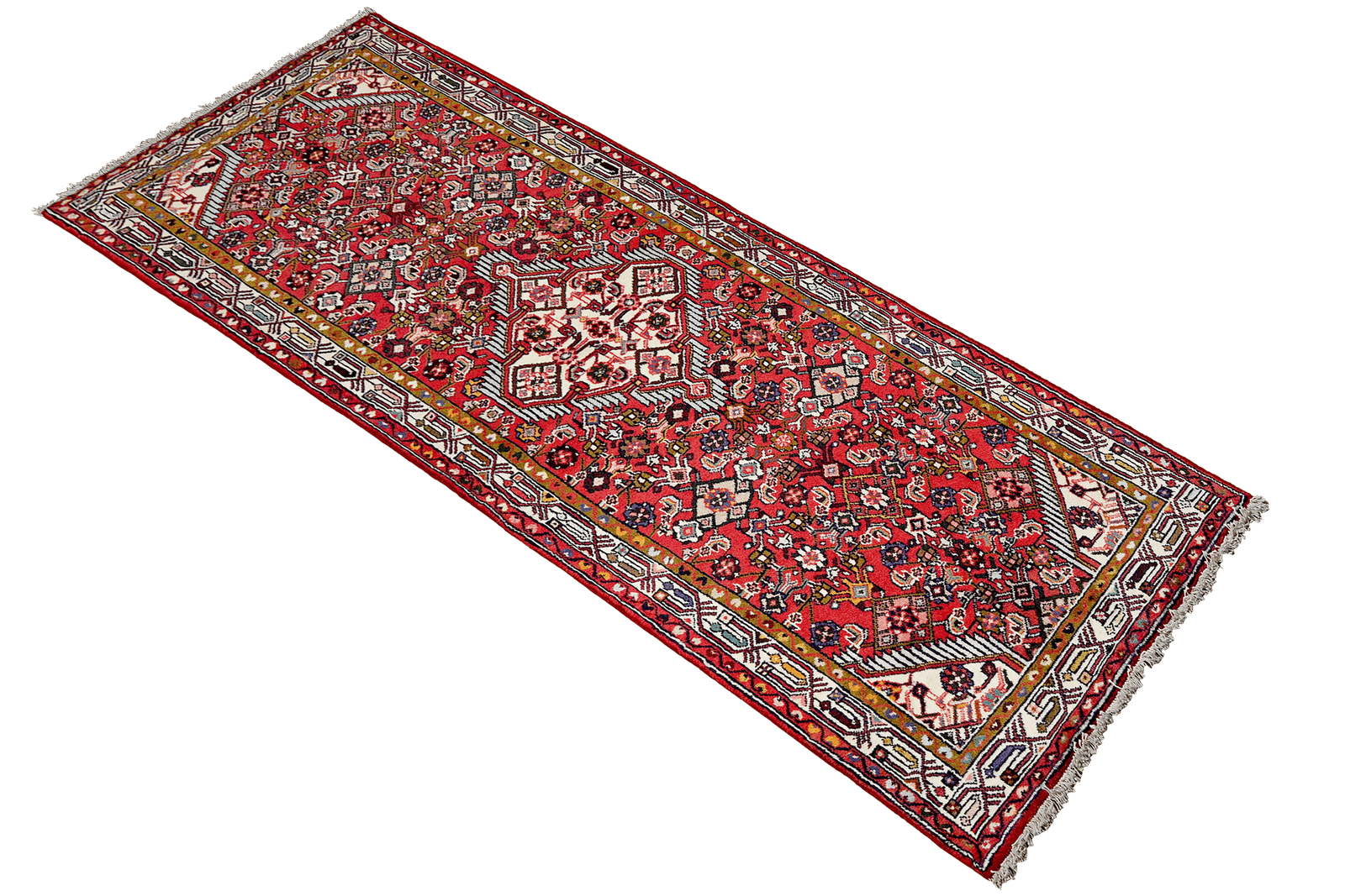 Assadabad — Hand-knotted, 77x212 cm, Red, 100% Virgin Wool | View 4