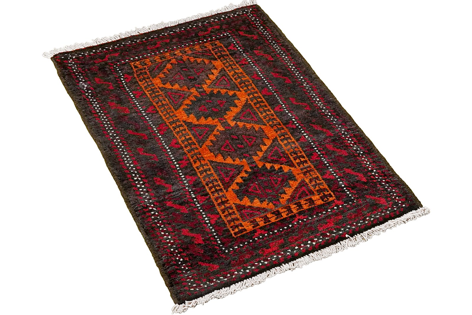 Belutch — Hand-knotted, 47x88 cm, Orange, 100% Virgin Wool | View 4