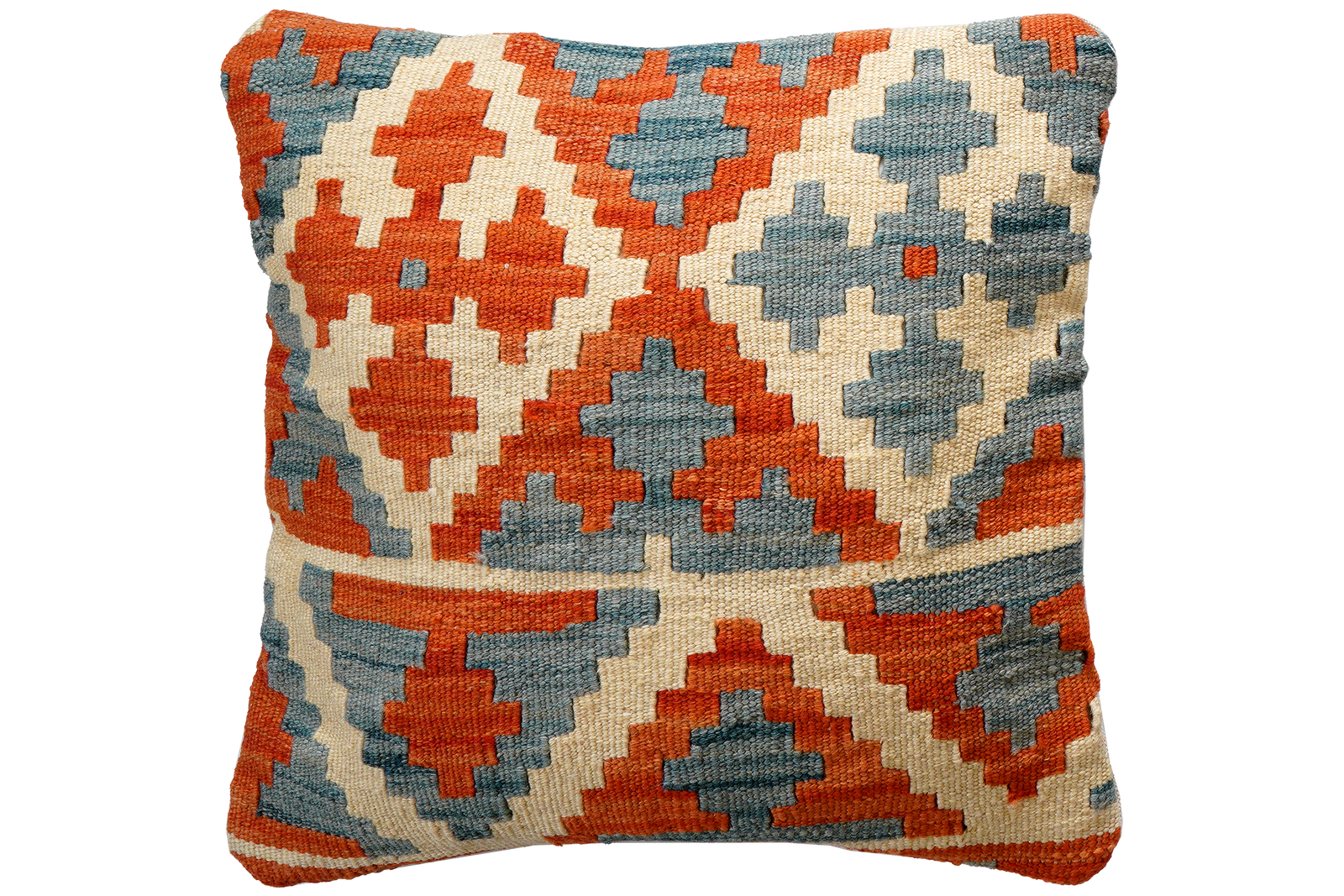 Kelim Kissen — Handgefertigt, 50x50 cm, Bunt, 100% Virgin Wool | Main view