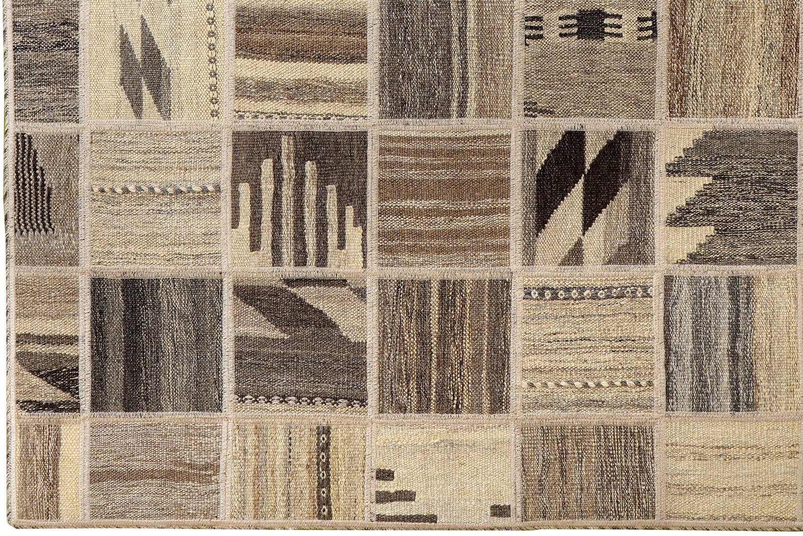 Kelim Tekkeh — Handmade, 150x200 cm, Beige, 100% Virgin Wool | View 3