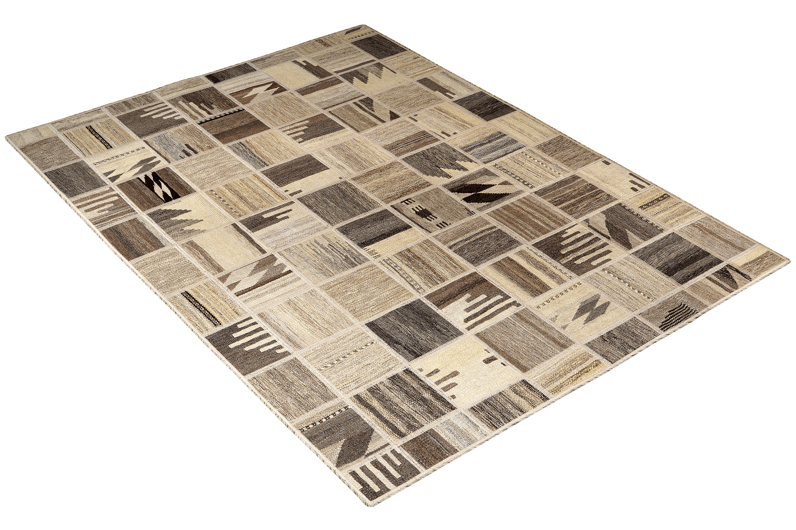 Kelim Tekkeh — Handmade, 150x200 cm, Beige, 100% Virgin Wool | View 4