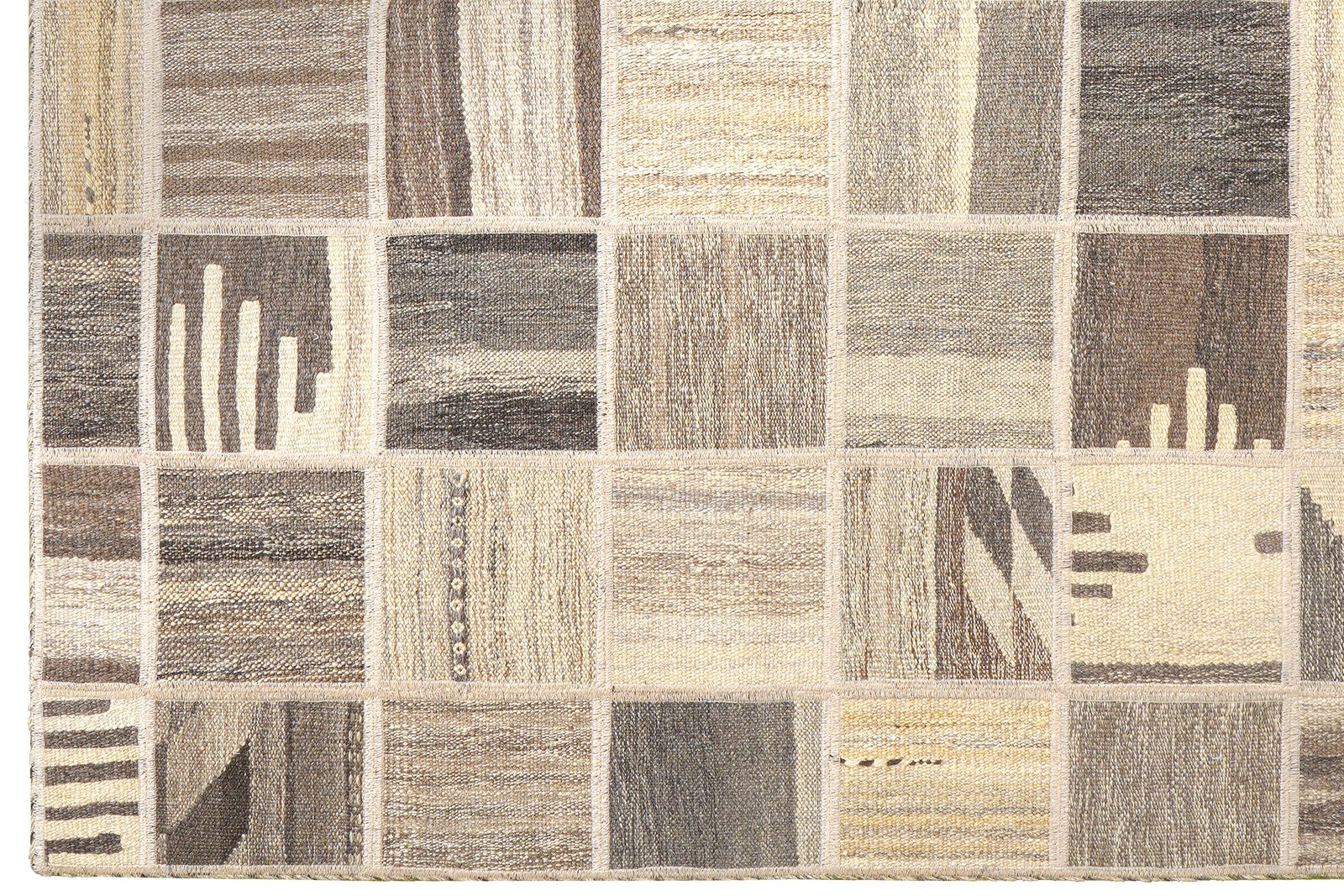 Kelim Tekkeh — Handmade, 150x200 cm, Beige, 100% Virgin Wool | View 3