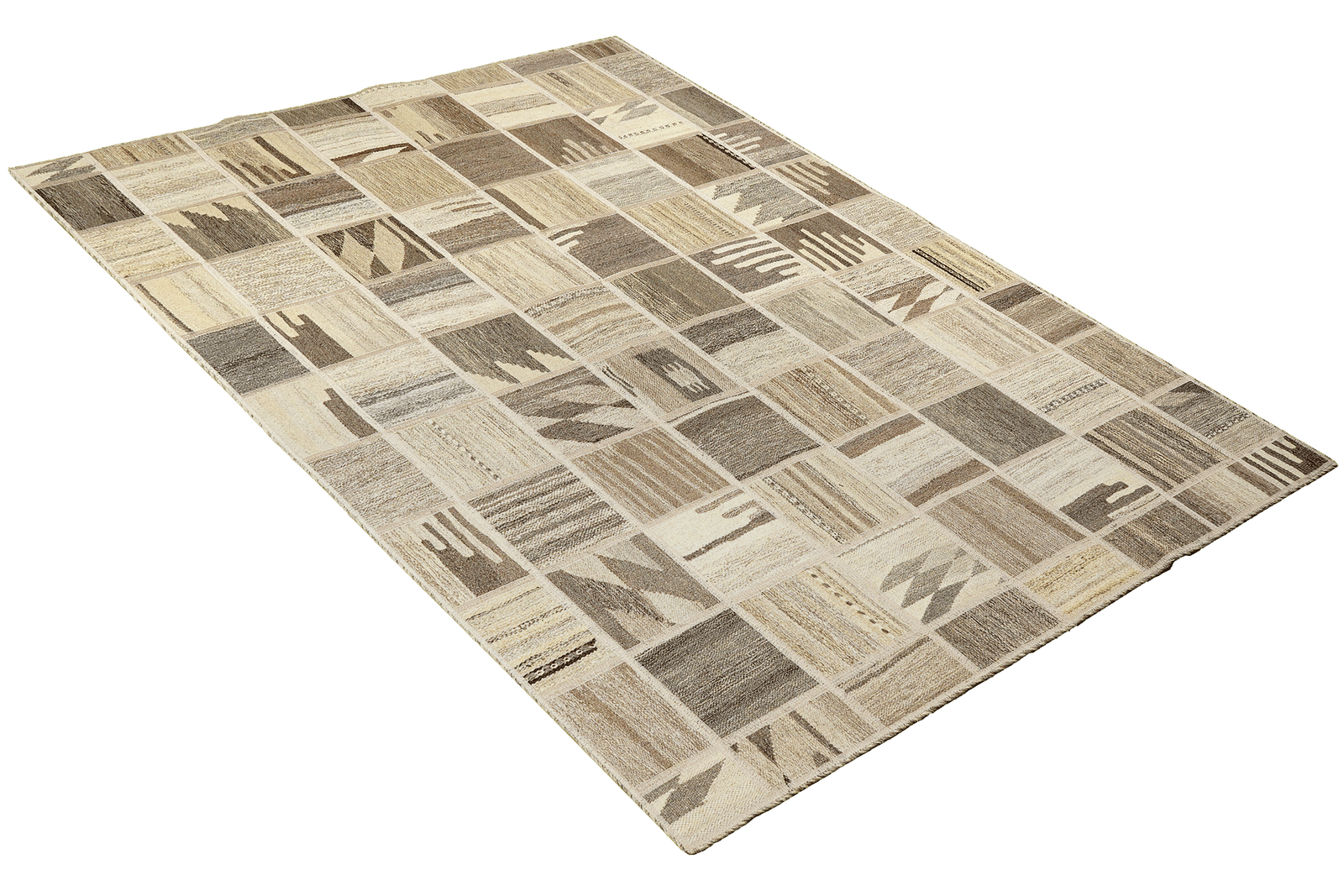 Kelim Tekkeh — Handmade, 150x200 cm, Beige, 100% Virgin Wool | View 4