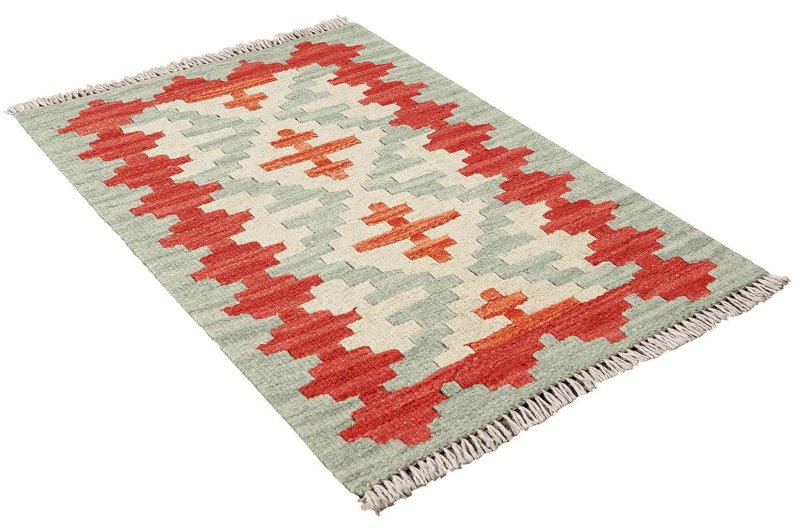 Kelim Gashgai — Handmade, 44x67 cm, Beige, 100% Virgin Wool | View 4