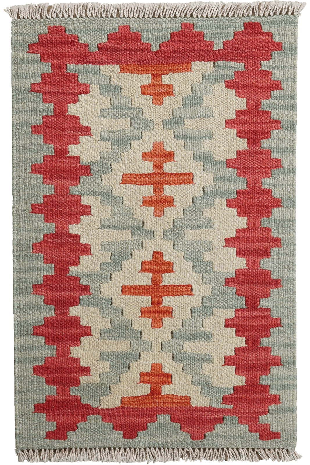 Kelim Gashgai — Handmade, 43x66 cm, Beige, 100% Virgin Wool | Main view