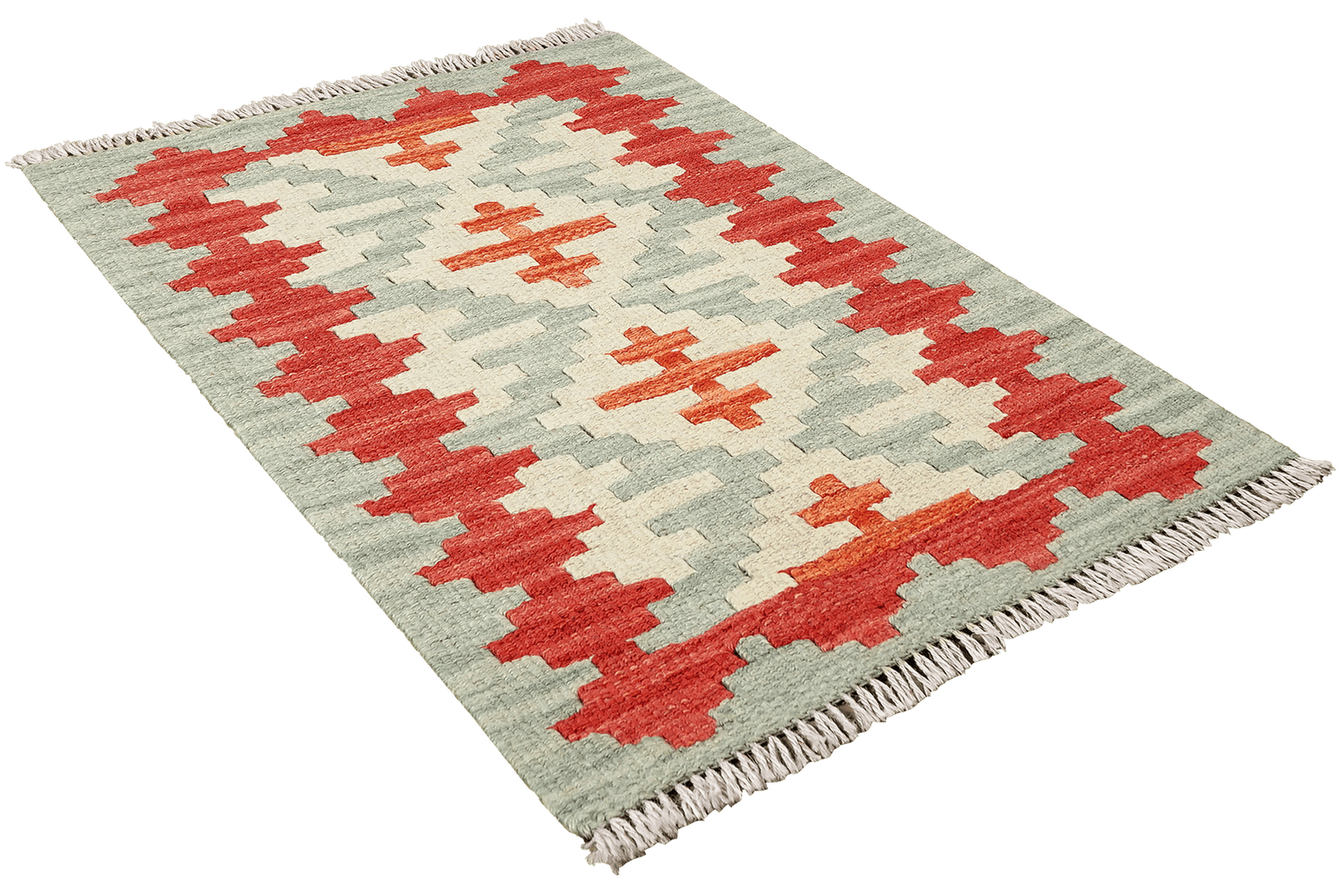 Kelim Gashgai — Handmade, 43x66 cm, Beige, 100% Virgin Wool | View 4