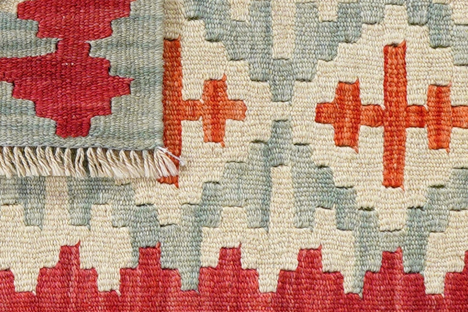 Kelim Gashgai — Handmade, 43x66 cm, Beige, 100% Virgin Wool | View 6