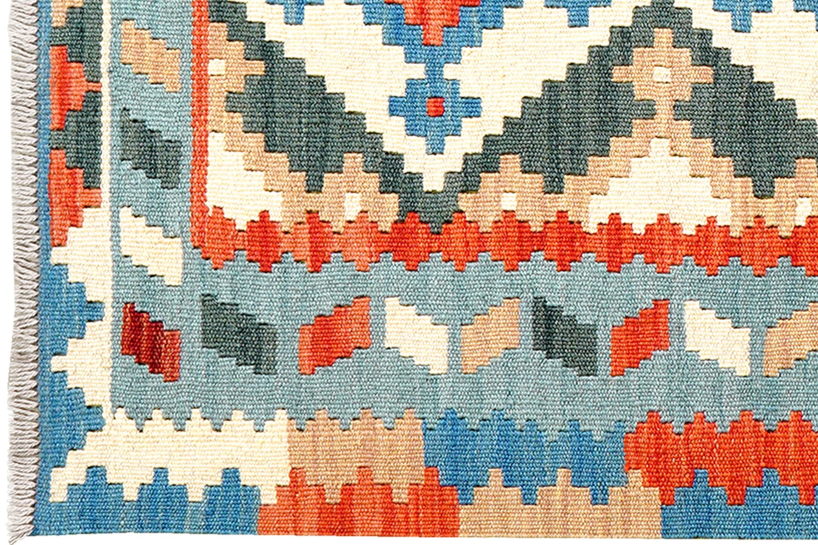 Kelim Gashgai — Handmade, 80x197 cm, Beige, 100% Virgin Wool | View 3