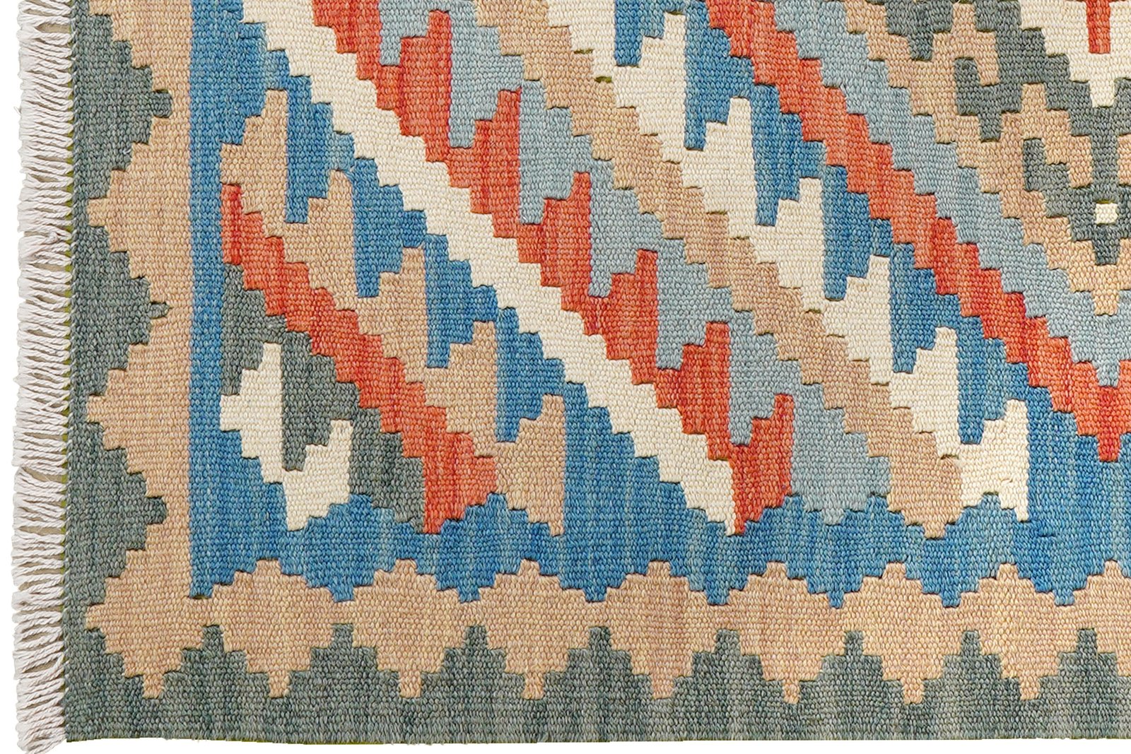 Kelim Gashgai — Handmade, 82x119 cm, Blue, 100% Virgin Wool | View 3