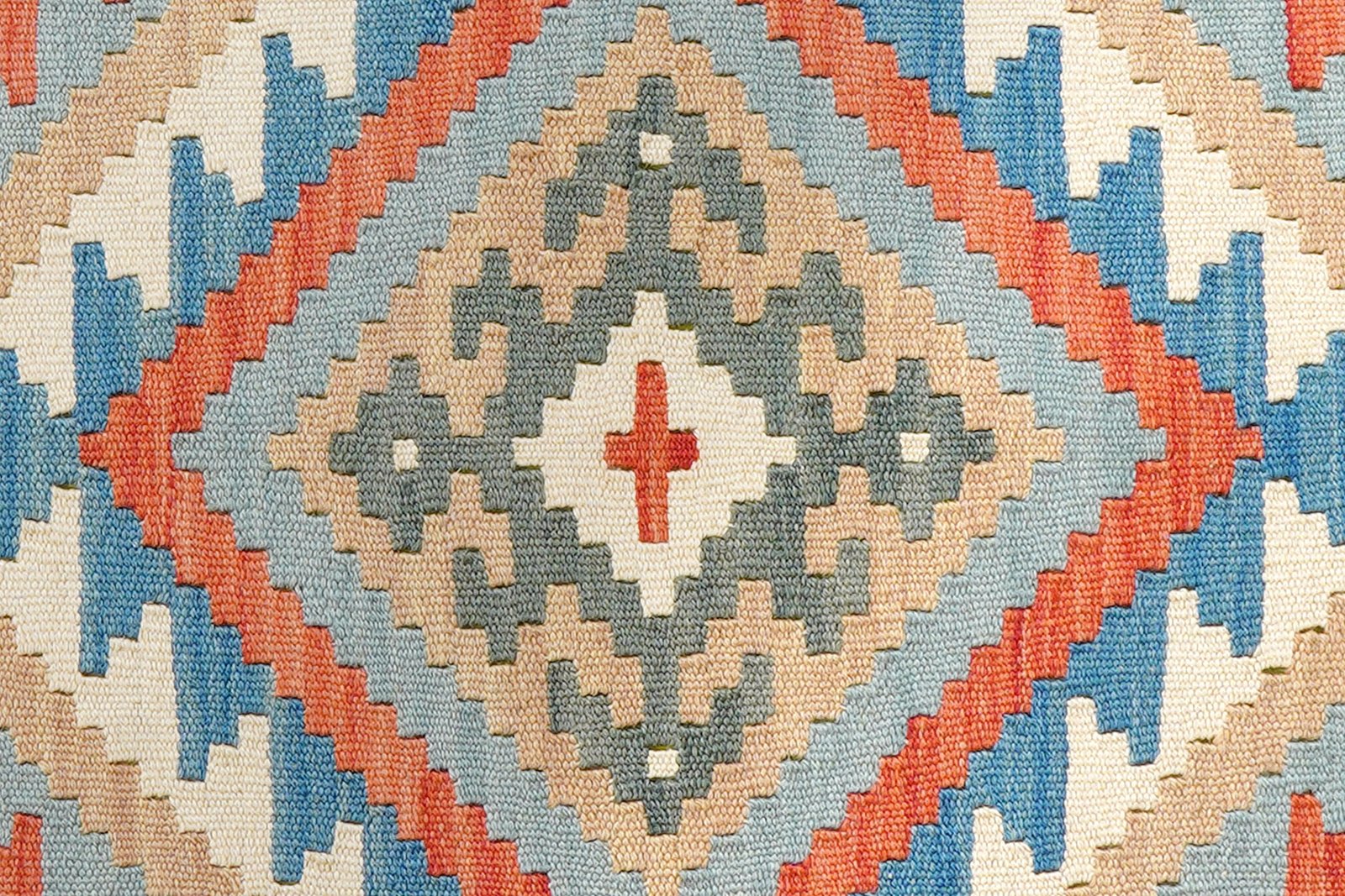 Kelim Gashgai — Handmade, 82x119 cm, Blue, 100% Virgin Wool | View 5