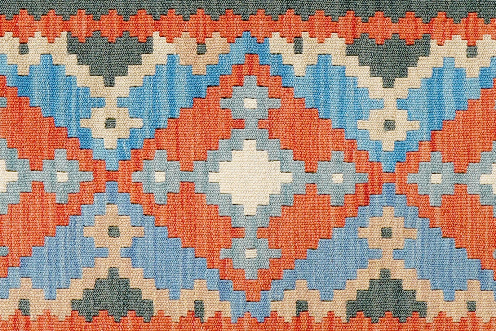 Kelim Gashgai — Handmade, 81x202 cm, Red, 100% Virgin Wool | View 5