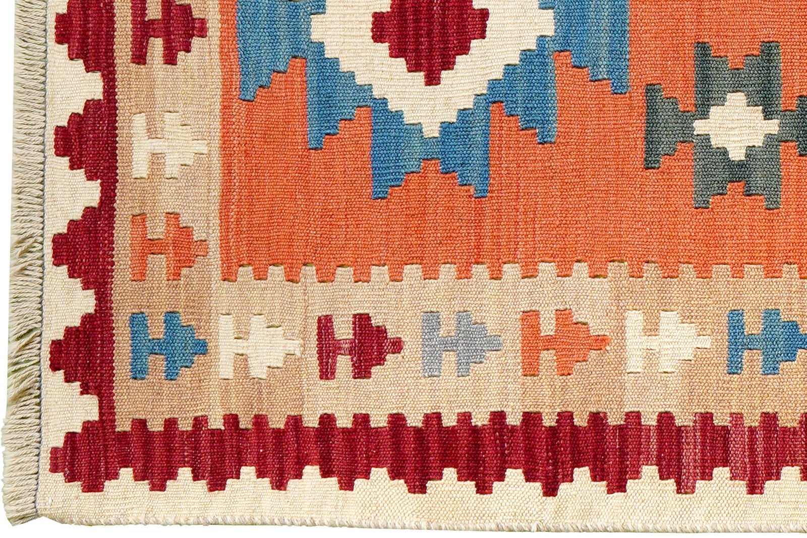 Kelim Gashgai — Handmade, 86x204 cm, Red, 100% Virgin Wool | View 3