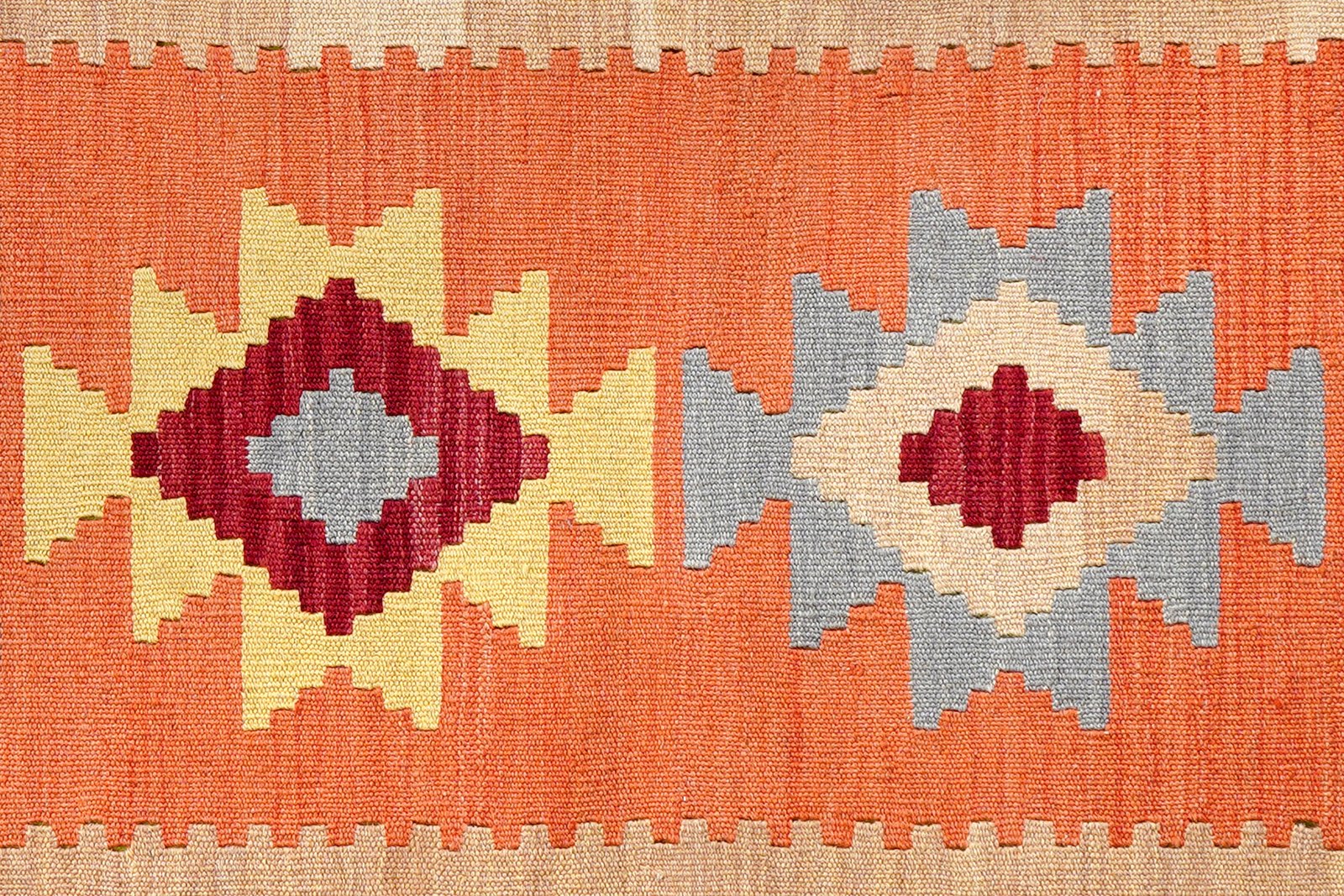 Kelim Gashgai — Handmade, 86x204 cm, Red, 100% Virgin Wool | View 5
