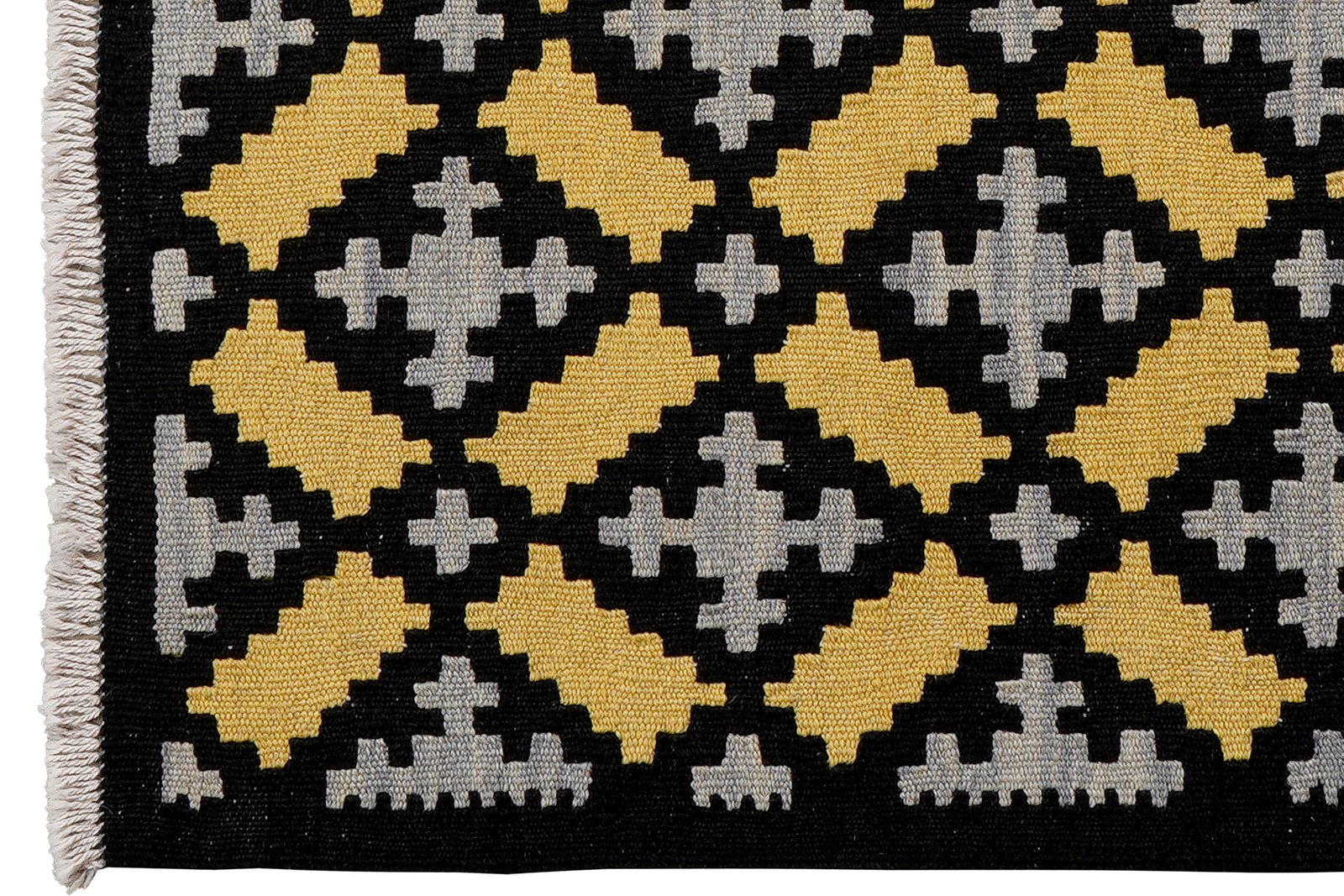 Kelim Gashgai — Handmade, 82x119 cm, Black, 100% Virgin Wool | View 3