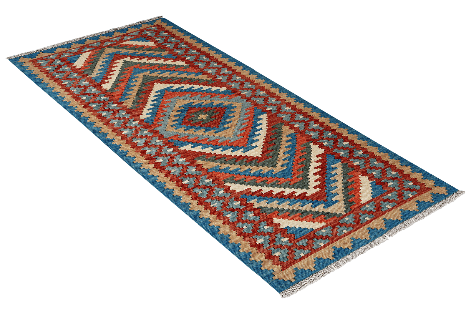 Kelim Gashgai — Handmade, 86x194 cm, Multicolor, 100% Virgin Wool | View 4